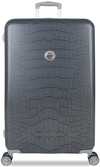 SuitSuit potovalni kovček Grey Diamond Crocodile, L, siv