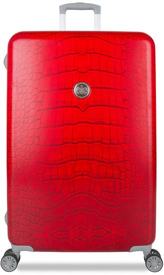 SuitSuit potovalni kovček Red Diamond Crocodile, L, rdeč