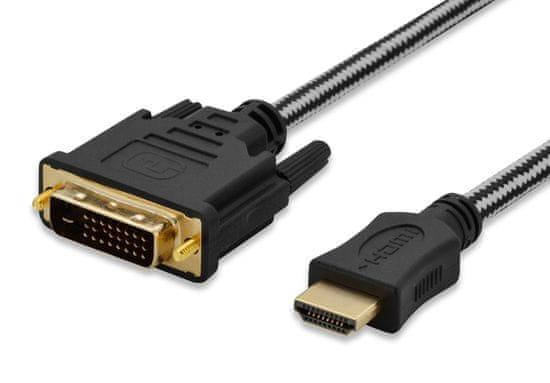Ednet kabel HDMI/DVI-D, 3m, bombažna zaščita