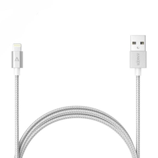 Anker PowerLine+ Lightning v USB, 1,8 m, srebr