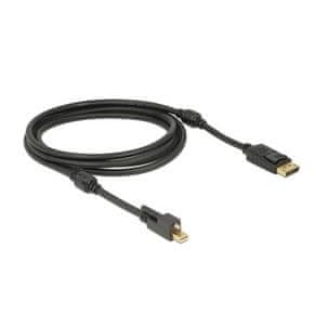 Delock kabel DisplayPort-Mini DisplayPort 4K M-M 2m, črn