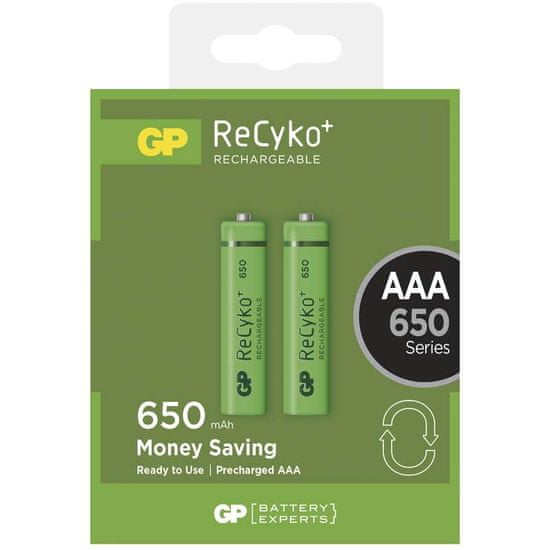 GP polnilna baterija ReCyko+ 650 HR03 (AAA), 2 kosa