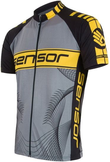 Sensor moška majica Cyklo Team, črna/rumena