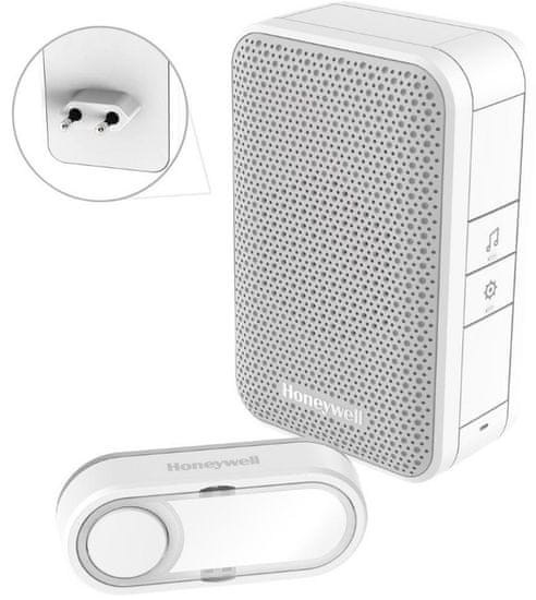 Honeywell DC311EP2 bezdrátový zvonek Series 3, 4melodie, základna do zásuvky bílá