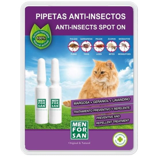Menforsan antiparazitna pipeta za mačke, 2 kosa, 100% naravno