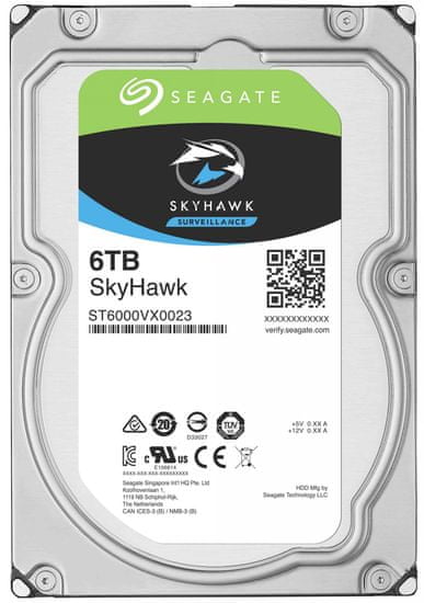 Seagate trdi disk SkyHawk 6TB, 256 MB SATA 6Gb/s
