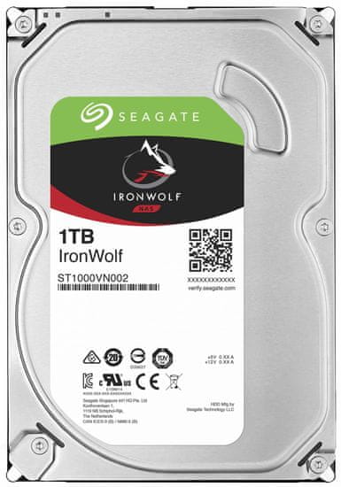 Seagate trdi disk IronWolf 1 TB, 8,89 cm (3,5"), SATA3, 64 MB, 5900 (ST1000VN002)