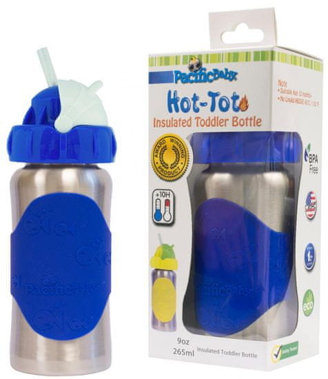 Pacific Baby otroška steklenica s slamico Hot-Tot, 260 ml, modra - Odprta embalaža