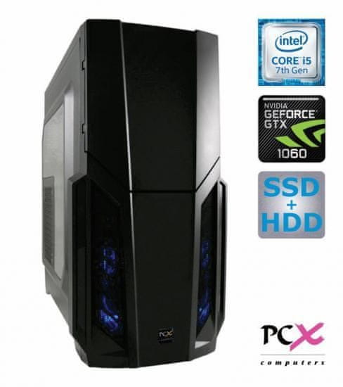 PCX namizni računalnik Exam Gaming A4 i5-7400/8GB/SSD240+2TB/1060GTX/ Free DOS