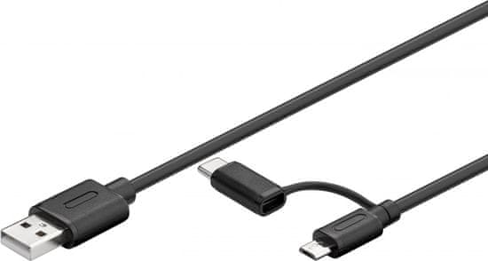 Goobay kabel 2v1 USB -> micro USB in USB-C, 1 m