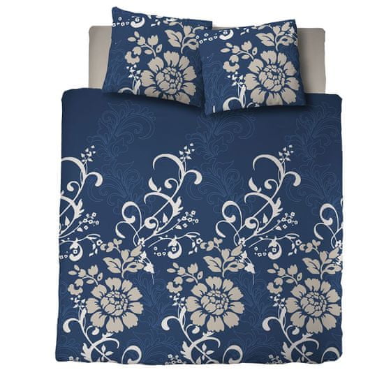 Svilanit bombažna posteljnina Ornaments, modra, 250 x 200 + 2x 60 x 80 cm