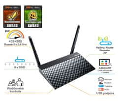 ASUS brezžični usmerjevalnik RT-AC51U Dual-Band, 802.11ac/a/g/b/n, 750Mbps
