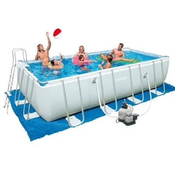 Intex bazen Ultra Frame Set 549 X 274 × 132 cm, s peščeno črpalko, lestev, podloga, prevleka (28352NP)