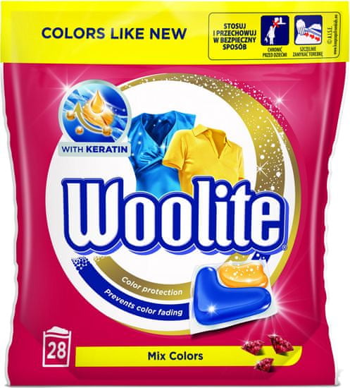 Woolite gel kapsule Mix Colors, 28 kosov