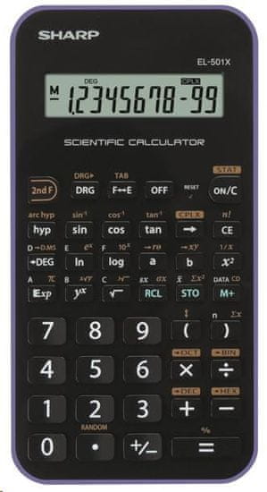 Sharp kalkulator EL501XVL, tehnični, 131 funkcij, črn in vijoličen