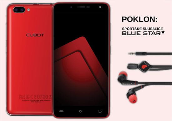 Cubot GSM telefon Rainbow 2, rdeč + športne slušalke