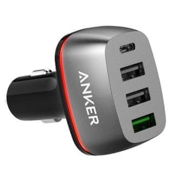 Anker avtopolnilec PowerDrive+ 4, USB-C