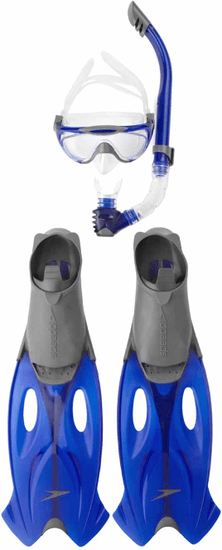 Speedo potapljaški komplet Glide Mask Snorkel Fin Blue/White, modro/bel