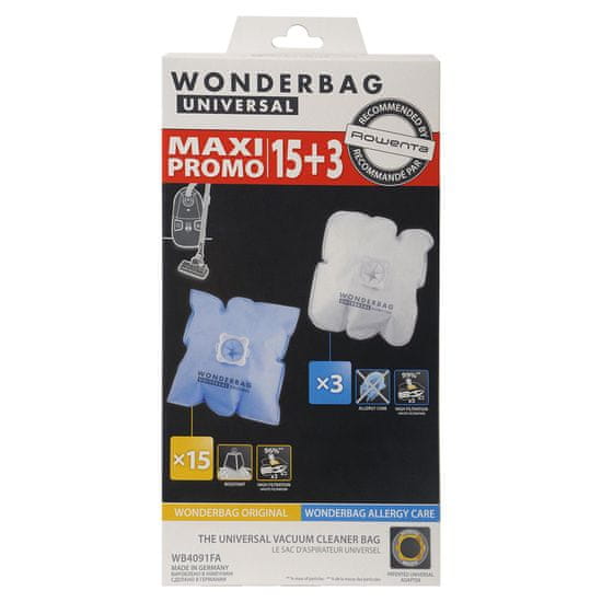 Rowenta vrečke za sesalnik WB4091FA Wonderbag Original x 15 + Allergy care x3 - Odprta embalaža