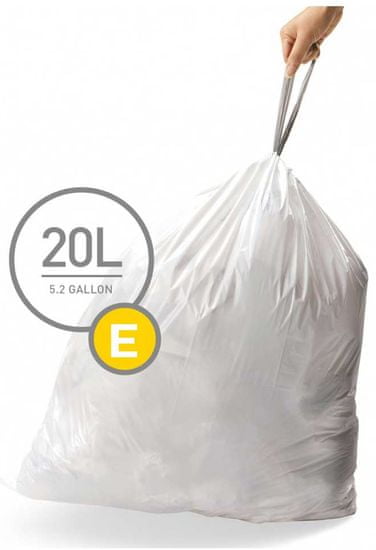 Simplehuman vreče za smeti tipa D (20 l), 60 kosov