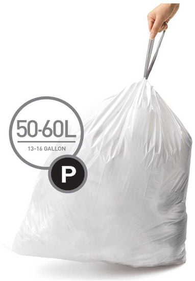 Simplehuman vreče za smeti 50-60 l, tipa P, 3 x 20 kosov