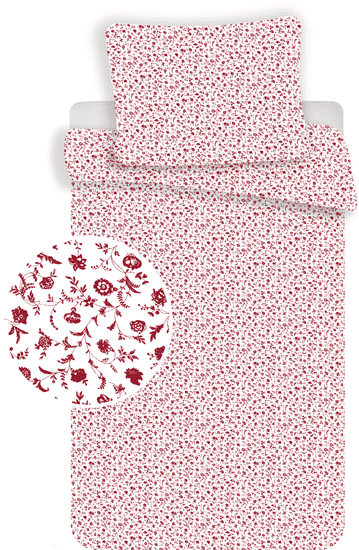 Jerry Fabrics posteljnina Red Flowers