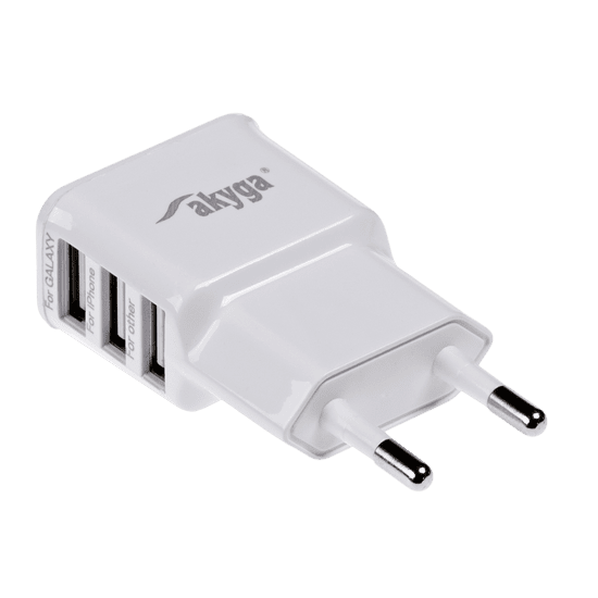 Akyga USB polnilec AK-CH-05, 3 x USB, 3,1A