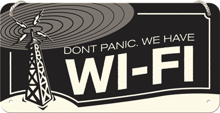 Postershop okrasna tabla Don't Panic We Have Wi-Fi