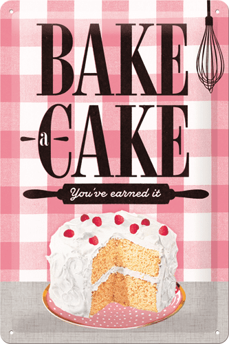 Postershop pločevinasta tabla Bake a Cake