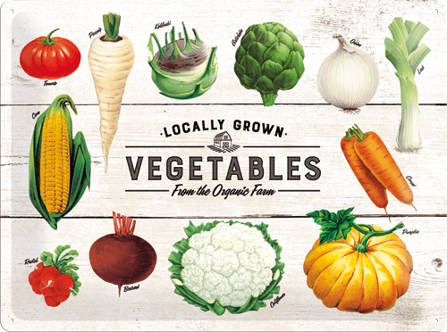 Postershop pločevinasta tabla Locally Grown Vegetables
