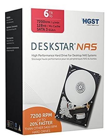 HGST trdi disk NAS 6TB, 7200 obratov SATA 3, 6Gb/s, 128MB