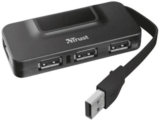 Trust USB hub Oila (4x USB 2.0 port), črn
