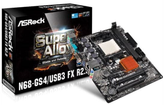 ASRock osnovna plošča N68-GS4/USB3 FX R2.0, DDR3, SATA2, VGA, USB3, AM3/AM3+ mATX