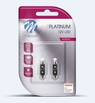 M-Tech žarnica LED C5W 12V CANBUS 36mm 2x OSRAM LED, bela