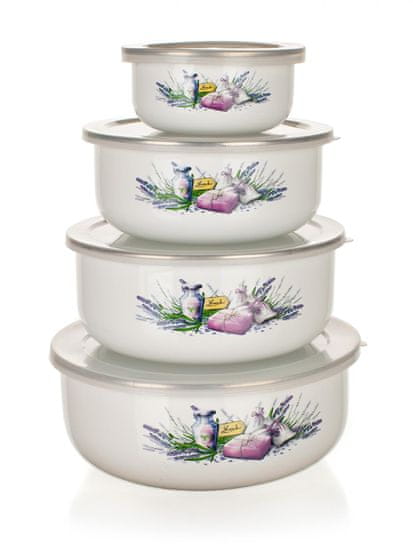 Banquet set skled emajl LAVENDER, 8 kos