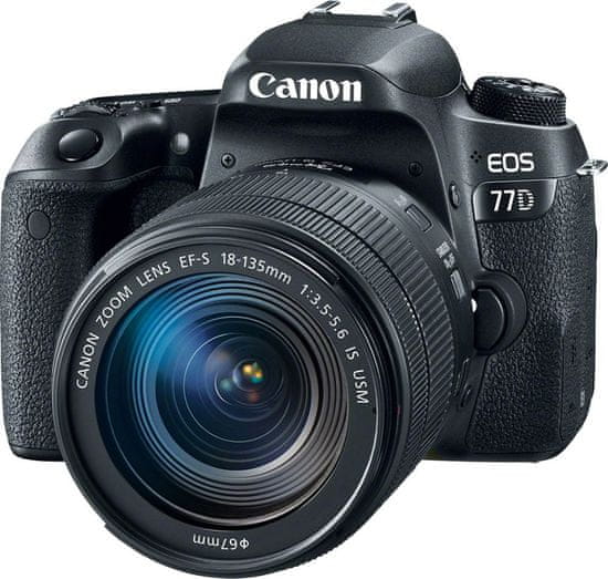 Canon zrcalno refleksni fotoaparat EOS 77D + objektiv EF-S 18-135 mm