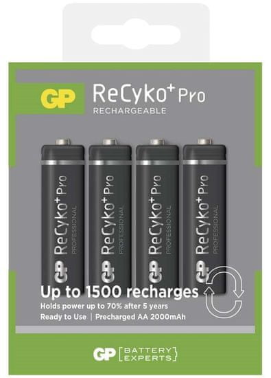 GP polnilna baterija ReCyko+ Pro Professional HR6 (AA), 4 kosi