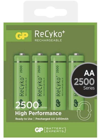 GP polnilne baterije ReCyko+ 2500 HR6 AA, 4 kosi