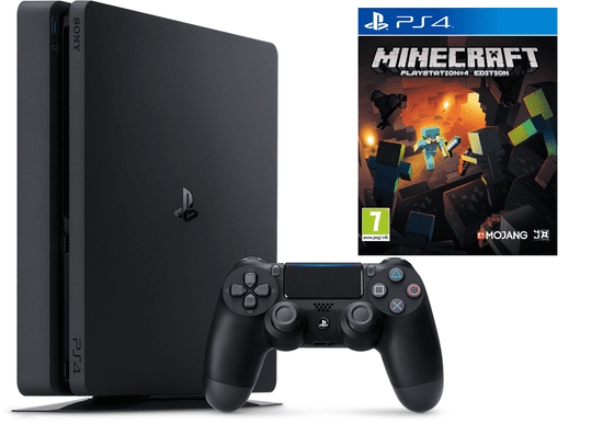 Sony Playstation 4 Slim, 500 GB, črn + Minecraft