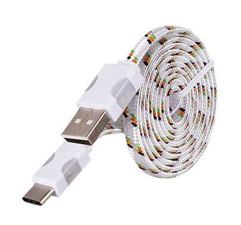 Havana podatkovni kabel USB-C na USB-A z LED lučko, bel