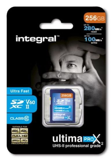 Integral spominska kartica 256GB UltimaPro X2 SDXC 280/100MB UHS-II