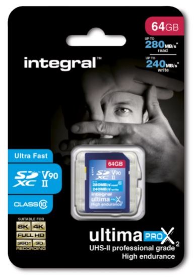 Integral spominska kartica 64GB SDXC 280/240MB UHS-II
