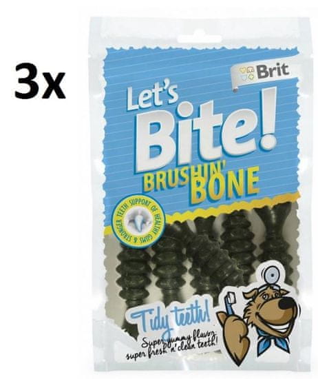 Brit pasji priboljški Brit Lets Bite Brushin Bone 3x90g