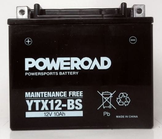 Poweroad akumulator za motor YTX12-BS (brez vzdrževanja, 12V 10Ah)