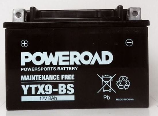 Poweroad akumulator za motor YTX9-BS (brez vzdrževanja, 12V 8Ah)