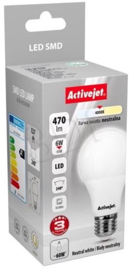 ActiveJet LED žarnica, 6 W, E27, nevtralna svetloba