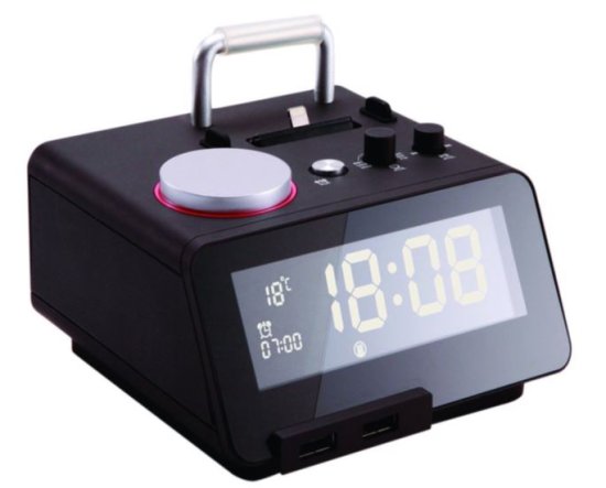 Homtime digitalna alarm ura C12PRO SD/Bluetooth/FM/Aux/Lightning docking