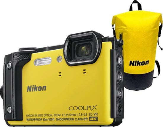 Nikon digitalni fotoaparat COOLPIX W300, podvodni + vodotesni nahrbtnik
