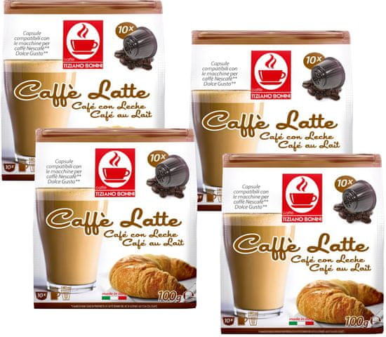 Tiziano Bonini set kapsul Caffé Latte za kavni aparat Dolce Gusto 10 kosov, 4 paketi