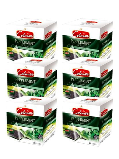 Celmar zeliščni čaj Peppermint, 20 piramidnih vrečk 6 paketov